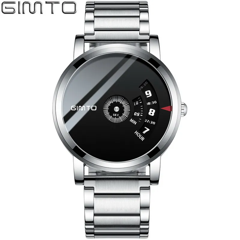 Silver Black Креативный поворотный стол мужской роскошный бренд часов стальные мужские армейские военные спортивные наручные часы водонепроницаемые часы relogio masculino - Цвет: Silver Black