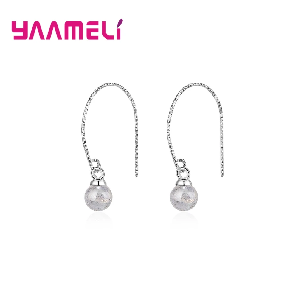 Женские серьги из серебра 925 пробы с серыми бусинами | Украшения и аксессуары