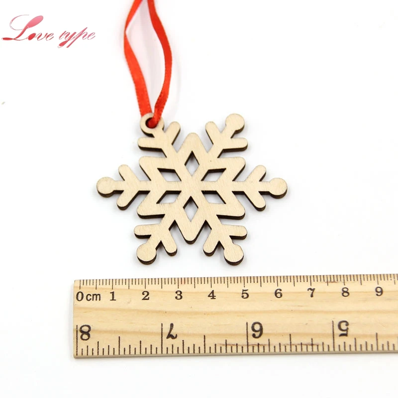 3 шт. снежинки + колокол DIY De noël деревянный Pendentifs Adornos для рождественской вечеринки
