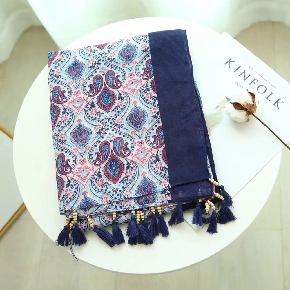 2018 Новый листья шарф мусульманский хиджаб Пейсли платки и шарфы палантины в