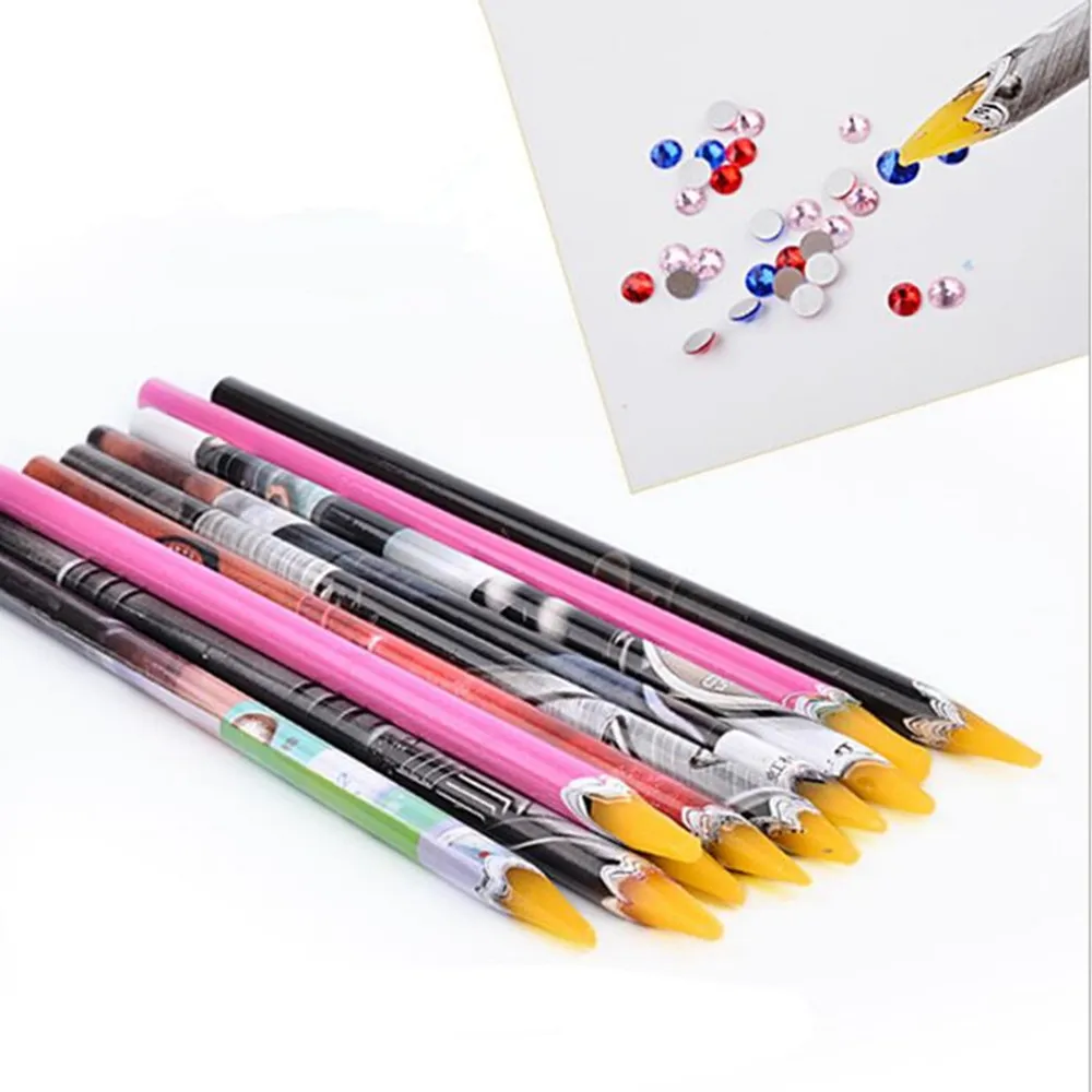 

1pc 10cm Wax Dotting Pen Pencil Nail Art Tools Self-adhesive Rhinestones Gems Drilling Picking Picker Tips Tools Random Color
