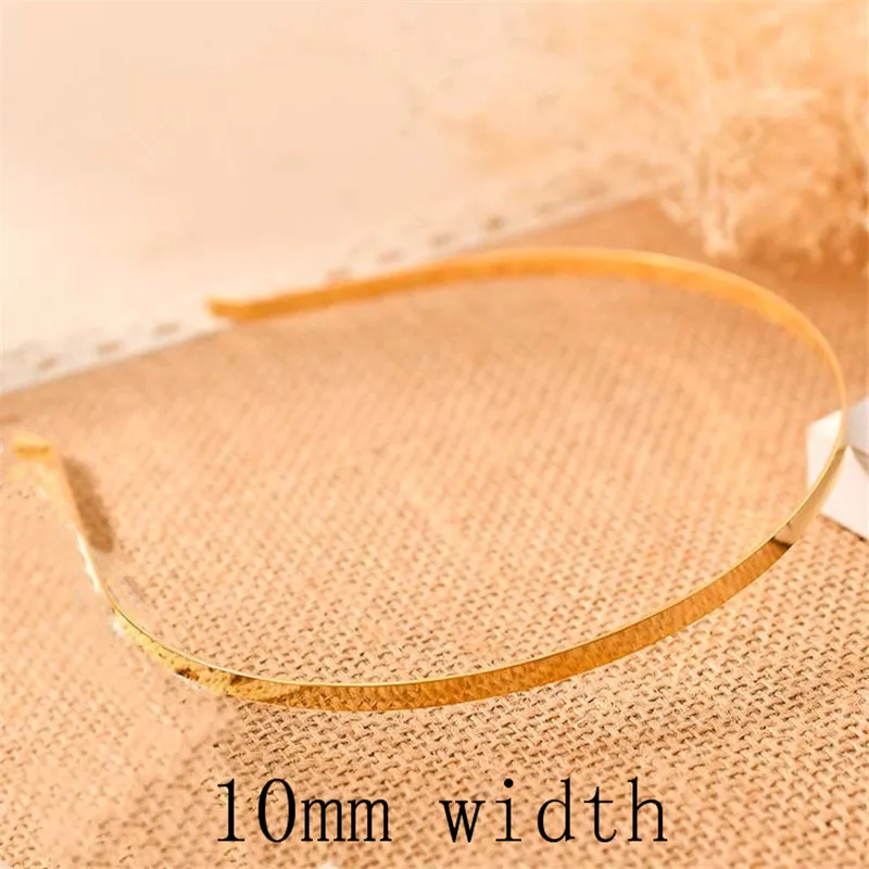 gold 10mm 10 шт. 2/4/6/8/10 мм Ширина повязки на голову украшения для волос цвета: золотистый, серебристый Нержавеющая сталь резинки для волос Средства по уходу за волосами Базовая Настройка, сделай сам, ювелирное изделие - Окраска металла: gold 10mm