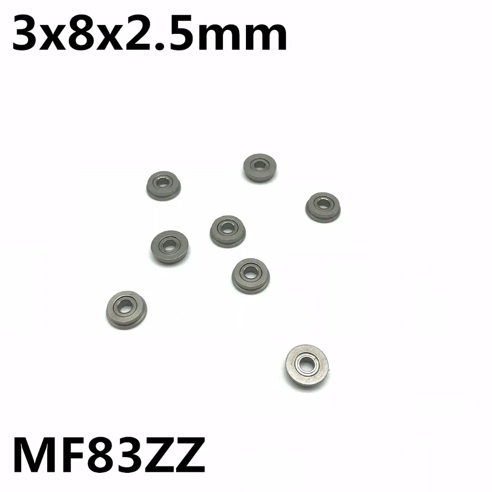 50Pcs MF83ZZ F693ZZ-2.5 3x8x2.5 mm Flange Bearing Deep Groove Ball Bearing High Quality MF83Z MF83