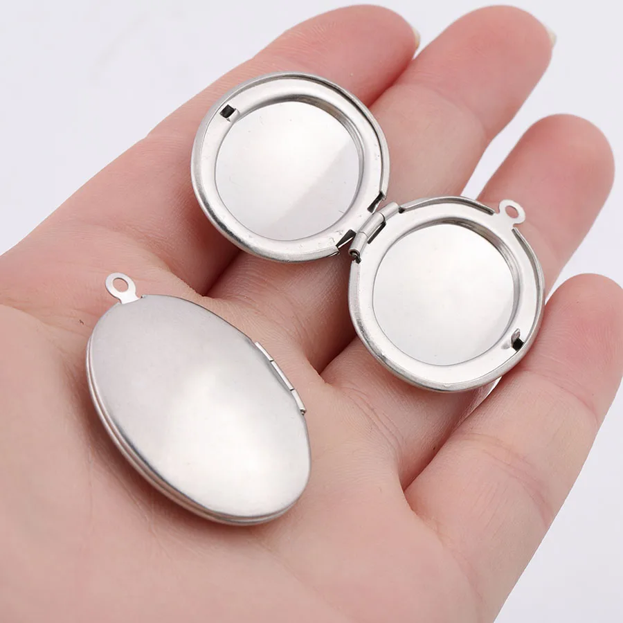

Fnixtar DIY Stainless Steel Picture Photo Locket Frame Pendants 24*33.5mm Oval Photo Locket Charm Penddant 20Pcs/Lot