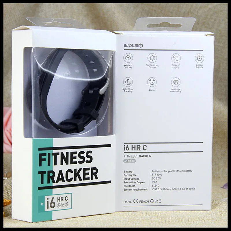 IWOWNfit IWOWN I6 HR C смарт-браслет часы кровяное давление монитор сердечного ритма Смарт-браслет для мужчин и женщин спортивный фитнес-трекер