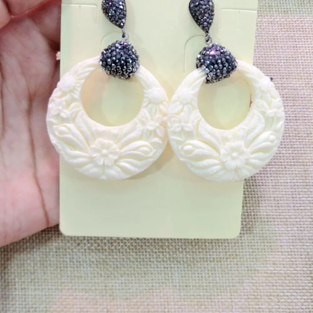 Круглые большие серьги для женщин женские серьги-подвески из смолы синего