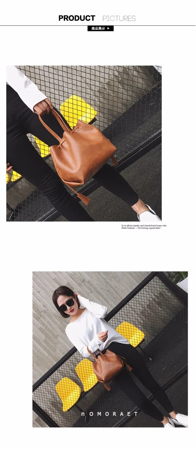 Мешок Ведра Простой Модные Сумки Сплошной Цвет Ведро Тенденция Практические |