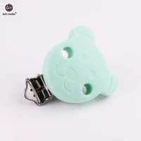 lets make mint baby teether silicone cartoon bear clip 1pc bpa free diy pacifier clip chains baby nursing accessories pacifier