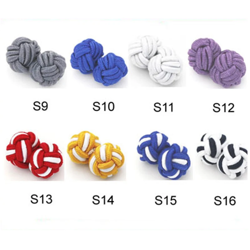 Модная мужская рубашка классическая двойная веревка мячи в форме узла запонки