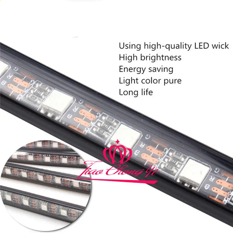 4 полосы 12 LED Автомобильная Атмосфера RGB телефон приложение музыка управления