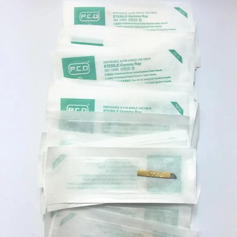50 шт./лот PCD 14 Pin перманентного макияжа бровей татуировки лезвия составляют Microblading