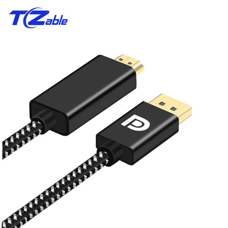2 м Дисплей Порты и разъёмы HDMI кабель DP to HDMI к HDMI 2,0 адаптер для проектора Дисплей Порты и разъёмы 4K 60 Гц аудио конвертер черный, белый цвет тесьмы
