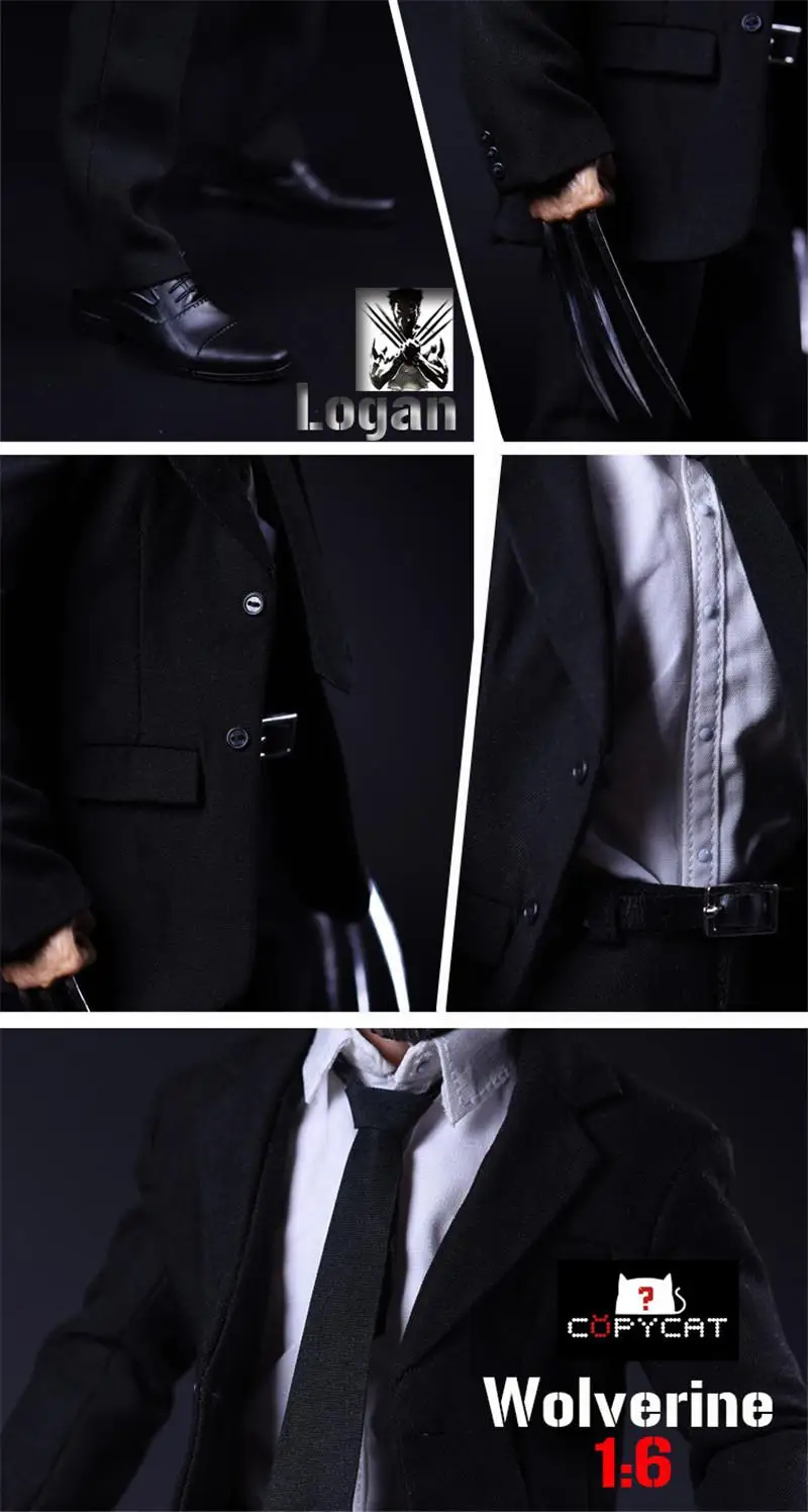 1:6 X-man Wolverine Logan Action Figure Old Hugh Jackman Head Sculpt Body Figure Western Suit DIY 12Inches Figurine Dolls