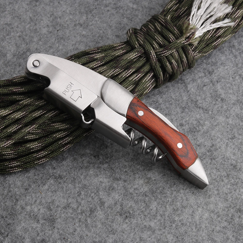 Мультифункциональный деревянный ручной Профессиональный штопор для вина