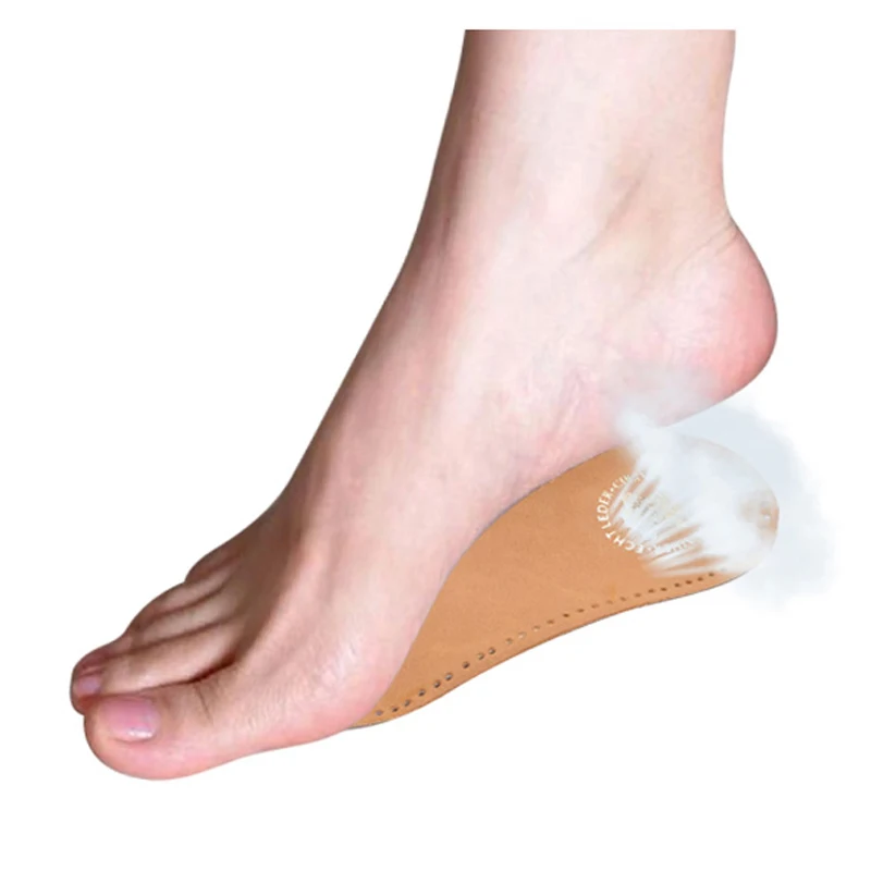

3/4 Orthopedic Half Insoles Arch Support Damping Flat Foot Protective X-Leg Correction Men Women Shoes Pads Cowskin Shoe Inserts