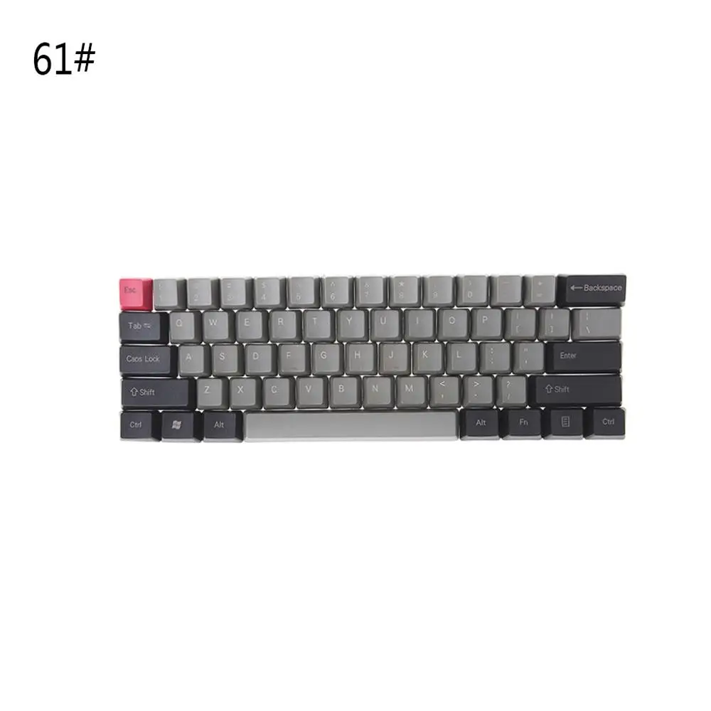 61 Черный, серый цвет смешанный Dolch толстые PBT 104/87/61 ключ Шапки OEM профиль ключ Шапки - Цвет: 61