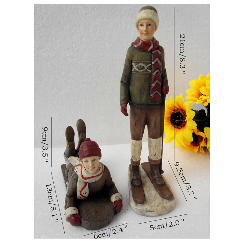 Лыжная пара модель куклы домашний декор фигурки феи креативная фигурка для