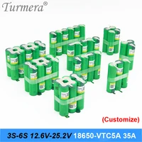3s 12 6v 4s 16 8v 5s 21v battery pack us18650vtc5a 2600mah 35a discharge current for shura screwdriver battery customize