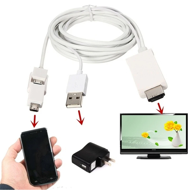 2.5m Micro USB 5/11 pin Mobile Link MHL to HDMI-compatible Audio Video AV Adapter Cable 1080P HD TV Converter For Samsung