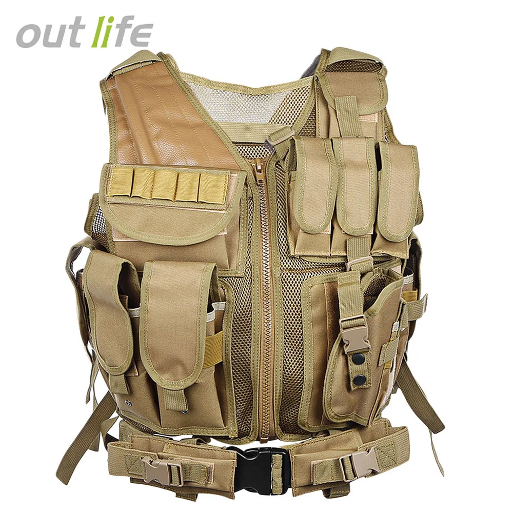 Outlife охотничий жилет мужской Тактический Жилет Molle военный тактический пейнтбол штурмовая стрельба охотничья одежда с кобурой