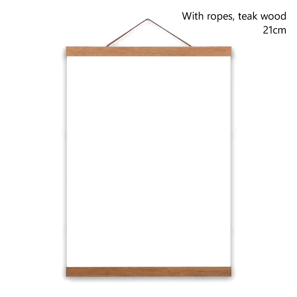 Teak Woood Frame Плакат деревянная вешалка фоторамка магнит "сделай сам" деревянная картина свиток печать настенный подвесной скандинавский домашний декор для стен А4 А3 21 см до 60 см - Цвет: Teak Woood Frame