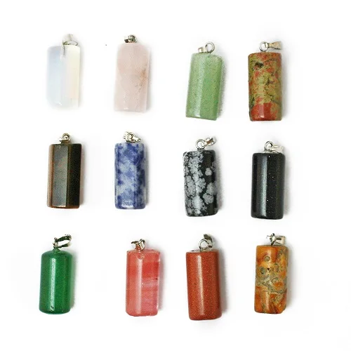 10x20MM Random Mix Новое поступление 12 шт Ассорти натуральная подвеска в виде каменного маятника круговой конус Подвески для DIY ювелирных изделий - Окраска металла: 10x20MM Random Mix