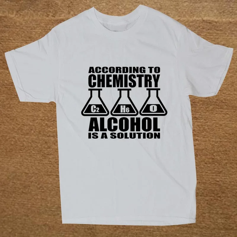 Новый Летний Стиль Смешно АЛКОГОЛЬ Является РЕШЕНИЕ Футболка Мужчины