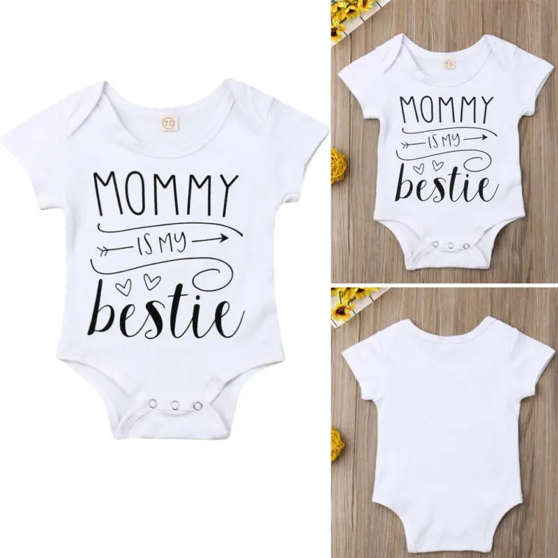 2019 Newborn Infant Toddler Baby Boys Girls Bodysuit Short Sleeve Letter Printing Bodysuits Summer Jumpsuit Casual Outfits | Детская