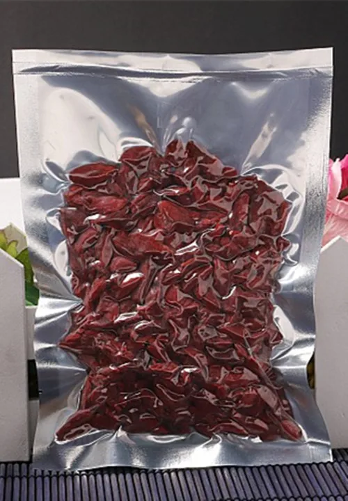 

15*22cm Open Top Heat Seal Silvery Aluminum Foil Clear Plastic Packing Packaging Bag Nuts Tea Food Storage Vacuum Pouches