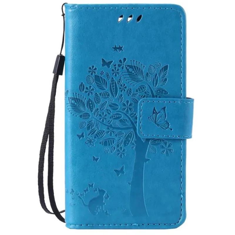 Кожаный чехол для coque LG Spirit 4G LTE C70 H420 H422 H440N чехол для coque LG C70 Tree сумки для мобильных телефонов+ держатель для карт - Цвет: Синий