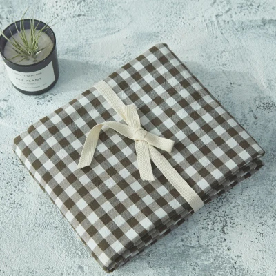 plaid j 1 шт., простыня из стираного хлопка, домашняя простыня в клетку/полоску, однотонная, мягкая, двойная/полная/queen/King size - Цвет: plaid j