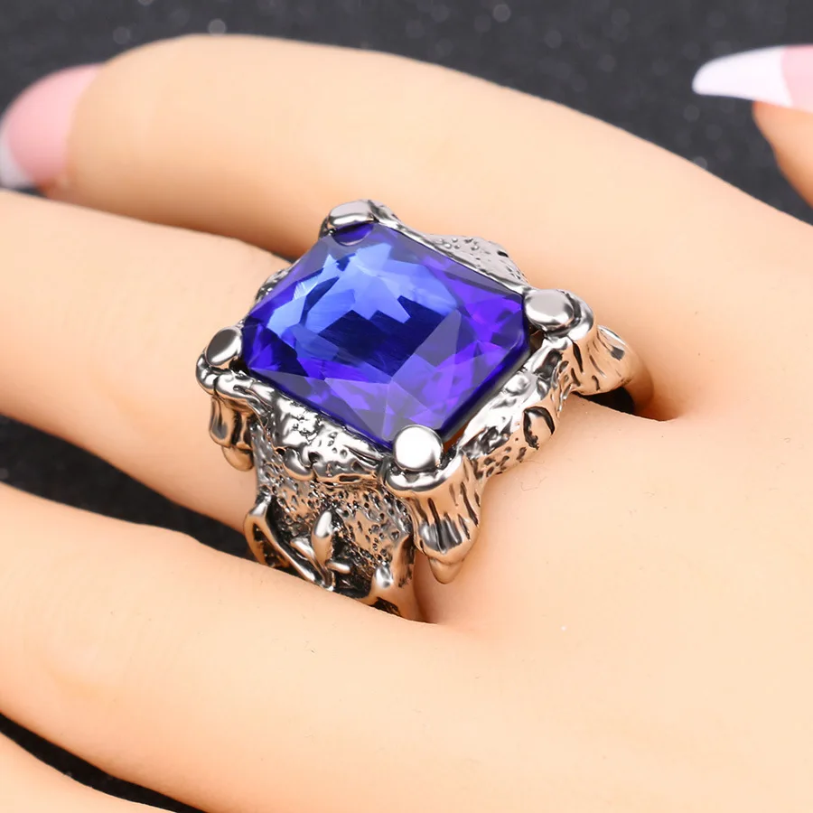 Фирменная Новинка 2018 Модная бижутерия topkeep красное синее резное ретро кольцо