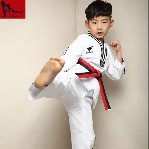 (3 цвета) детская серия Одежда для тхэквондо разноцветные материалы dobok TKD