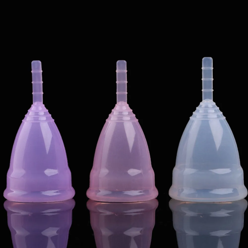 Практичная Мягкая силиконовая менструальная чашка большого и маленького