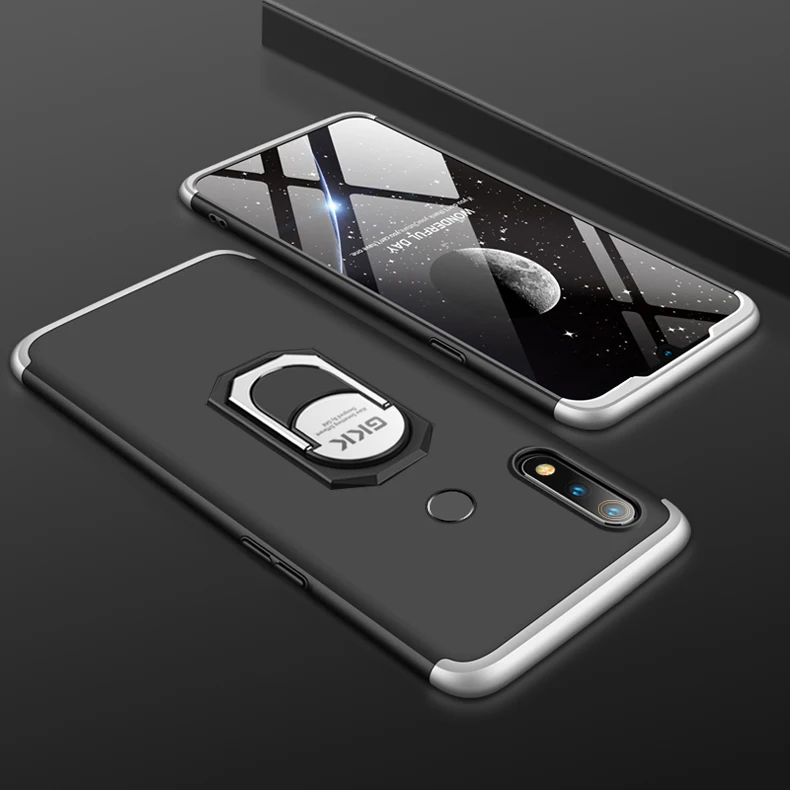Чехол для OPPO Realme 3 Pro, роскошный защитный чехол с магнитным кольцом, ударопрочный корпус для OPPO Realme 3 Pro Coque
