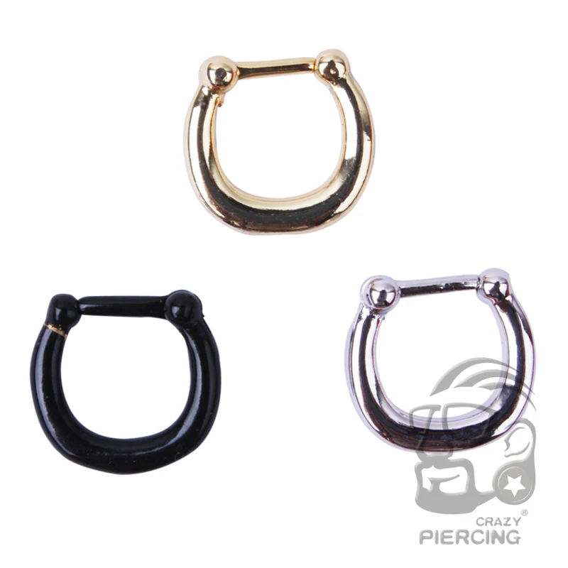 1 шт. позолоченная перегородка кольцо-кликер вешалка зажим на не Пирсинг нос