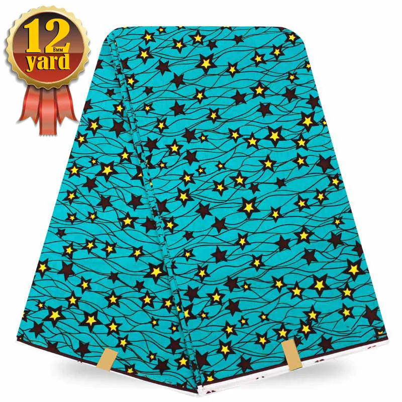 12yard/lot african wax fabric hollandaise print with pure star pattern 100%cotton nakara dress YBG- | Дом и сад