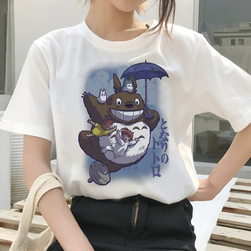 Totoro Spirit Out Футболка Studio Ghibli femme японский мультфильм Аниме женская футболка Миядзаки Хаяо одежда женская кавайная