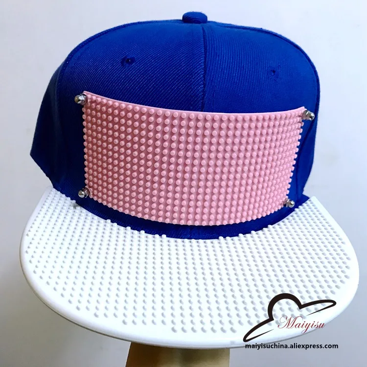 Кирпич зубчатая пластина настроить Snapback DIY логотип игрушечные строительные блоки козырьки на заказ шляпа Открытый Хип-хоп бейсболка