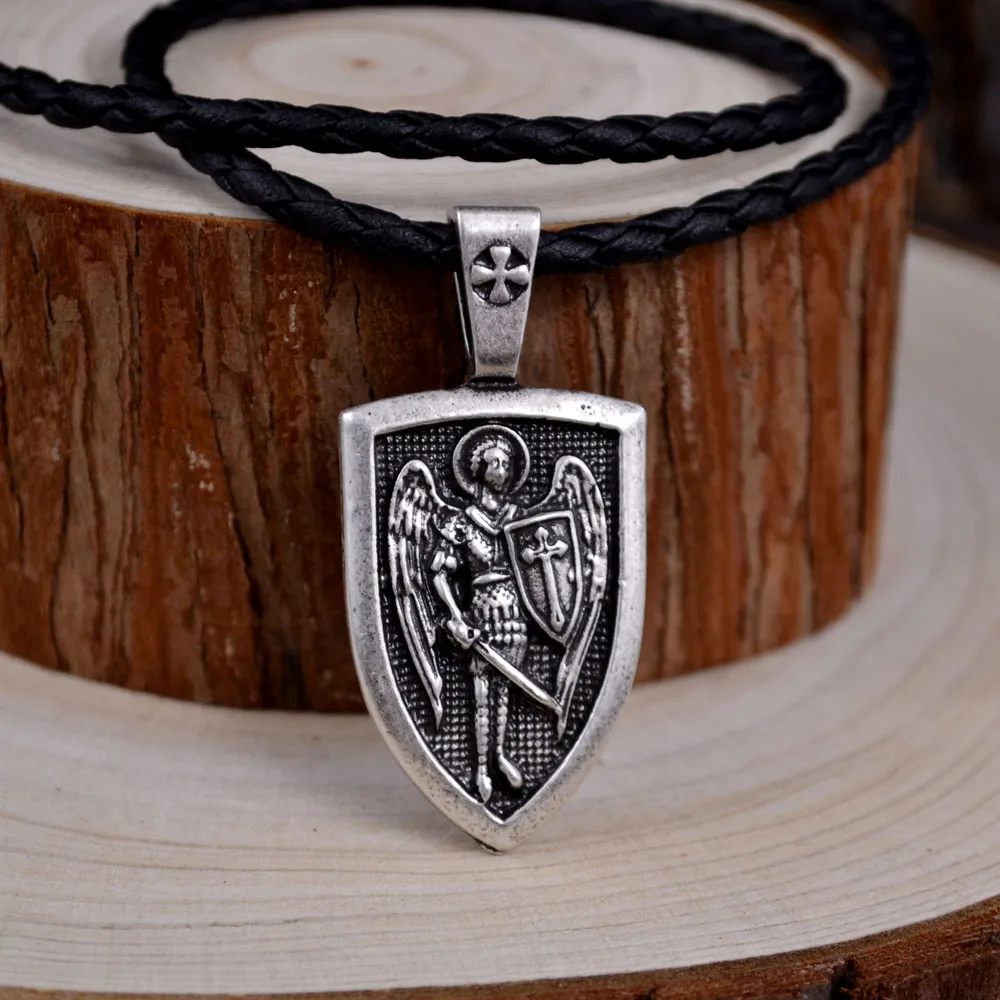 Мужское ожерелье с подвеской Archangel St. Michael Protect Me Saint Shield|pendant necklace|men necklacenecklace men |