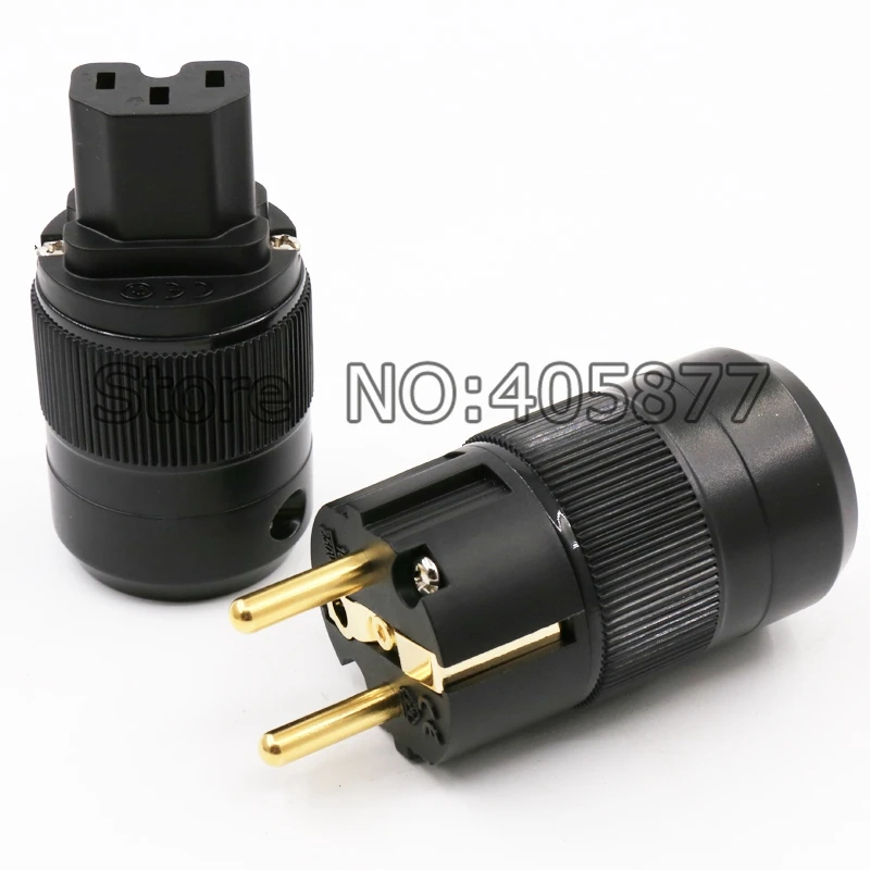 10 пар высококачественных 24K позолоченных штекеров питания переменного тока Schuko +