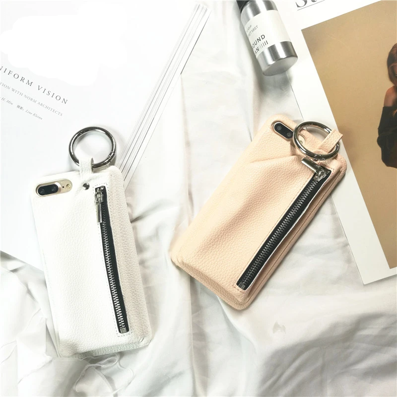 Bonvan чехол для iphone 8 X Case кожаный Luxury молния сумки кошелек смартфон бампер чехол на айфон X 7 6S 6 8 plus плюс сумка кольцо трудно PC задняя крышка случай защиты чехлы на телефон