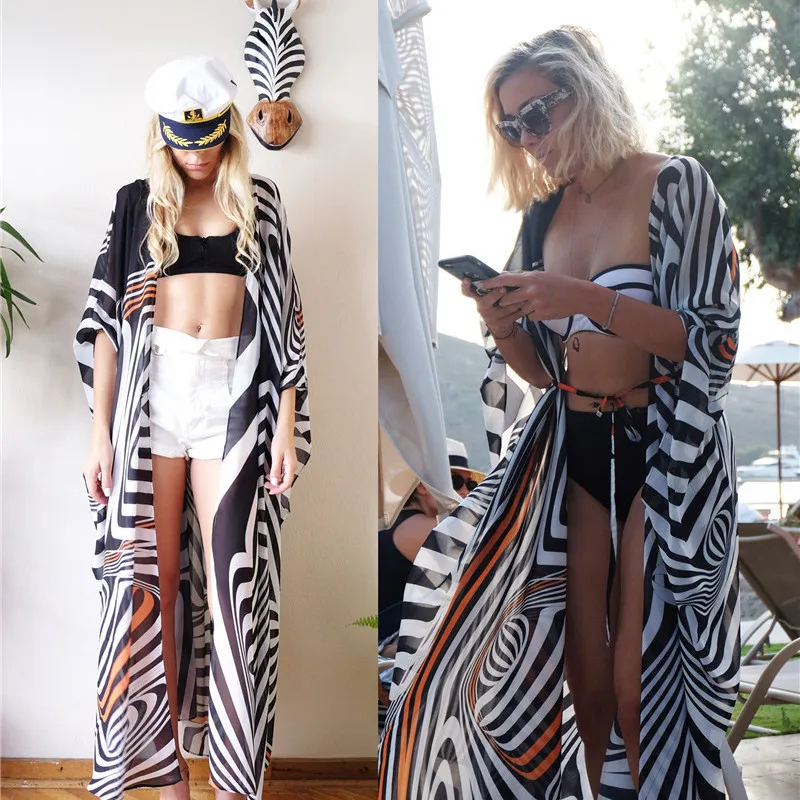 Пляжная накидка длинное кимоно для женщин верхняя одежда Ropa De Playa пляжная