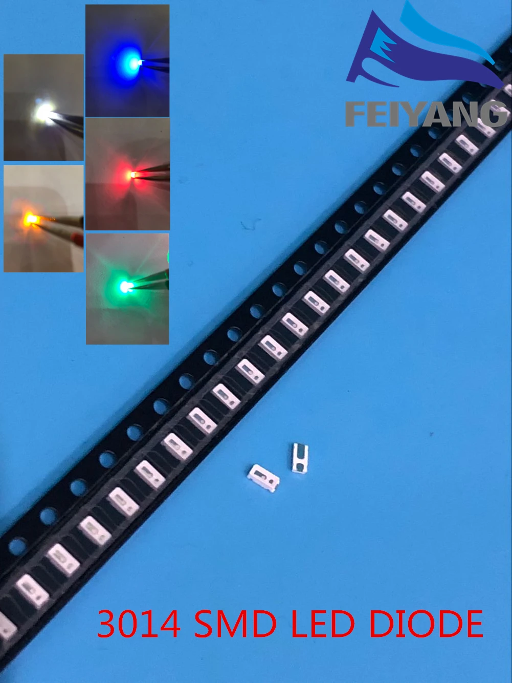 100 шт./лот 5 цветов 3014 SMD СВЕТОДИОД супер яркий красный/зеленый/синий/желтый/белый
