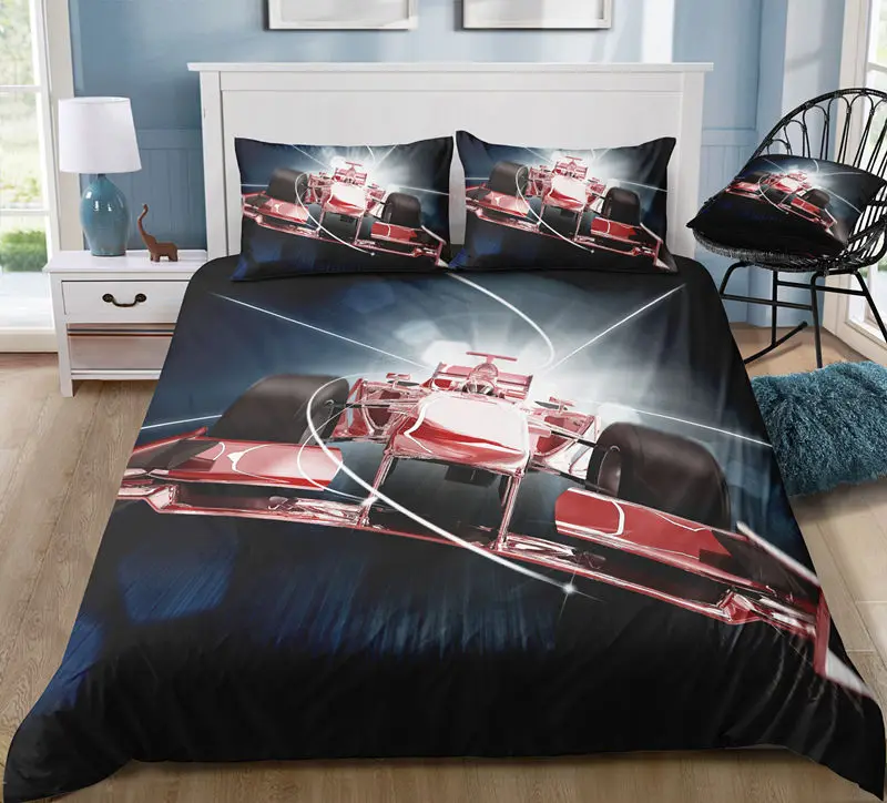 4 3d комплект постельного белья для детей F1 машина гоночная машинка пододеяльник с рисунком Комплект постельного белья с наволочками 2/3 шт - Цвет: 4