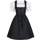 Женский костюм Oktoberfest, черное платье с вырезами, пышными рукавами, завязками и бантом сзади, одежда для женщин 5XL