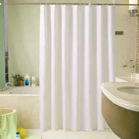 Белая занавеска для душа, Современная Водонепроницаемая занавеска для ванной из полиэстера, с 12 крючками
