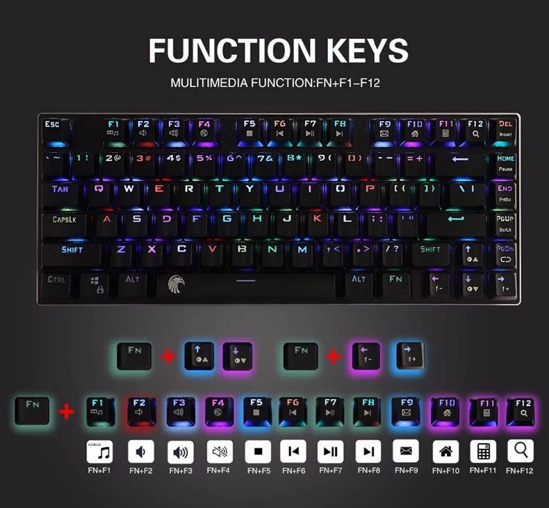 81 клавиши компактный RGB игровая механическая клавиатура с подсветкой компьютерный ПК настольный ноутбук красный коричневый синий черный переключатель геймерская клавиатура