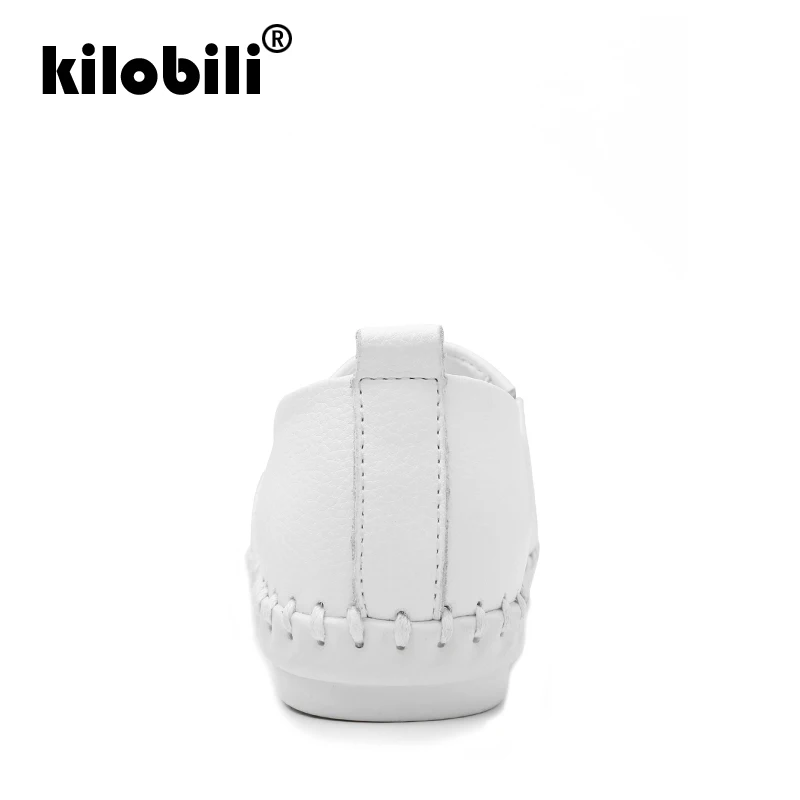 kilobili 2019 Spring Women Ballet Flats Casual Flat Shoes Genuine Leather Oxford Ladies White Slip On Loafers Boat | Обувь