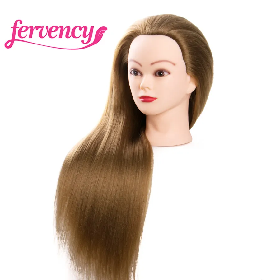 

Golden blonde Synthetic Mannequin Head Dolls for Hairdressers 65 cm hair Hairstyles Female Hairdressing Styling Training Head